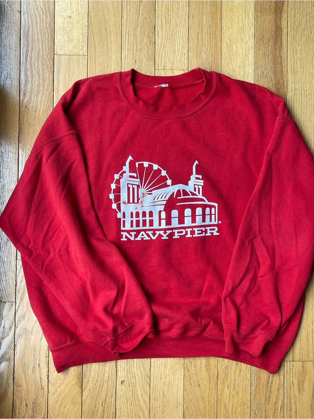 Vtg 80’s Navy Pier (Chicago) Red Crewneck Sweatshirt - Large Mens